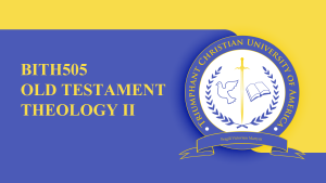 BITH505 Old Testament Theology II