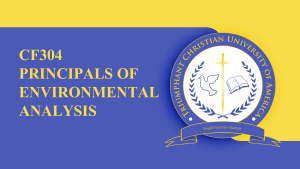 CF304 – Principals of Environmental Analysis