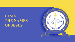 CF516 – The Names of Jesus